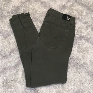 Green American eagle Jeggings size 4